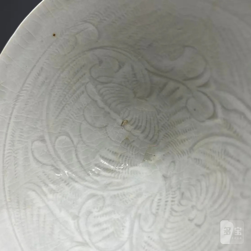 明代 青白釉针挑工斗笠盏 - 图5